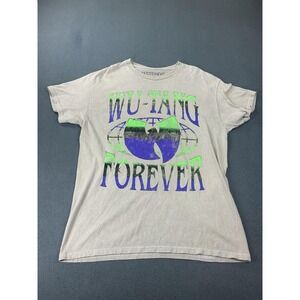 WU-TANG Shirt Mens M Gray Forever Tour Cities Graphic Double-Sided Crew